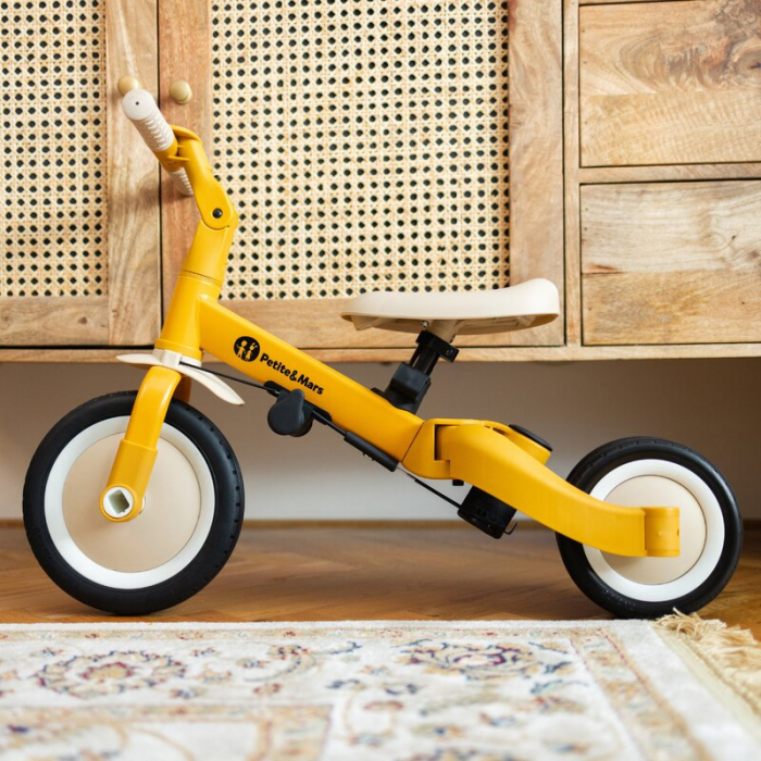 Tricicleta, Petite&Mars, Turbo, 5 in 1, Multifunctionala, Vehicul de impins, Bicicleta cu/fara pedale, Cu maner de ghidaj, Detasabil, Roti din cauciuc, Pana la 25 kg, 1.5-5 ani, Bej [15]