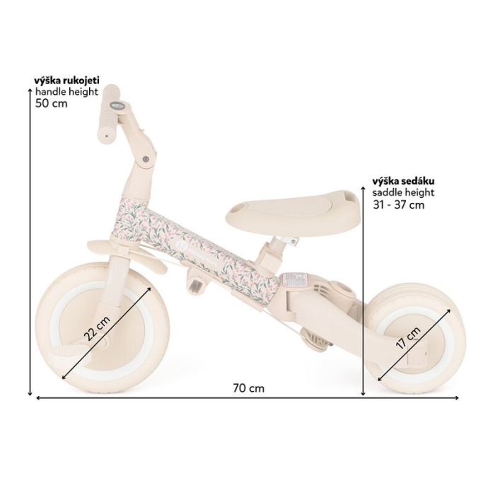 Tricicleta, Petite&Mars, Turbo, Editie limitata, 5 in 1, Multifunctionala, Vehicul de impins, Bicicleta cu/fara pedale, Cu maner de ghidaj, Detasabil, Roti din cauciuc, Pana la 25 kg, 1.5-5 ani, Pink  [13]