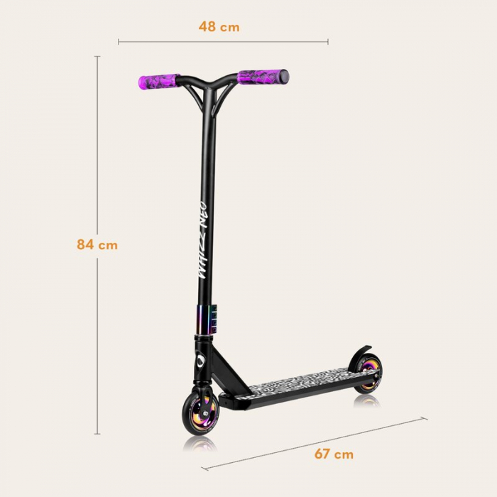 Trotineta, Lionelo, Whizz, Pentru Acrobatii, Rulmenti ABEC-9, Sistemul de compresie IHC 9, 20 - 100 kg, Conform cu standardul european de securitate EN14619, Multicolor [10]