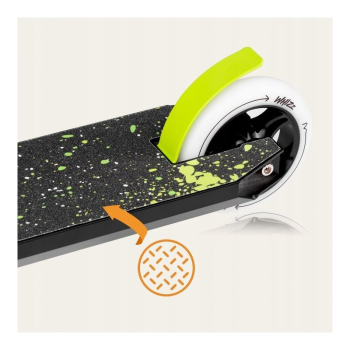 Trotineta, Lionelo, Whizz, Pentru Acrobatii, Rulmenti ABEC-9, Sistemul de compresie IHC 9, 20 - 100 kg, Conform cu standardul european de securitate EN14619, Verde/Negru [14]