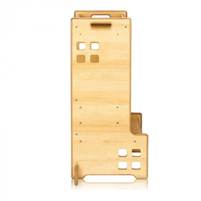 Turn de invatare Montessori, Lionelo, Cass, Functie de raft pentru carti, Pana la 30 kg, 12 luni - 6 ani, Din MDF si furnir, 3 trepte de inaltime, Natur [7]