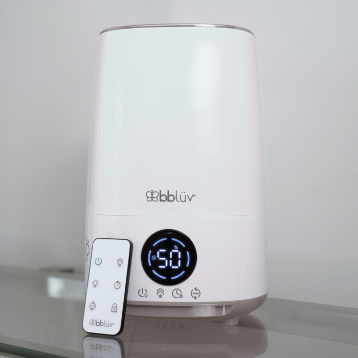 Umidificator, Bbluv, Umido, Cu ultrasunete si purificator de aer 4 In 1, Ultra silentios, Include difuzor de uleiuri esentiale, Cu panou de control digital, Cu telecomanda, Alb [2]