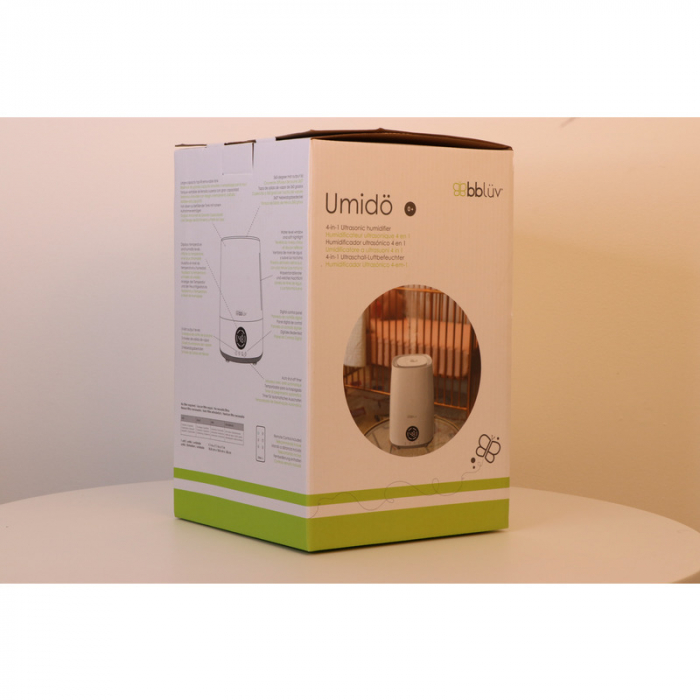 Umidificator, Bbluv, Umido, Cu ultrasunete si purificator de aer 4 In 1, Ultra silentios, Include difuzor de uleiuri esentiale, Cu panou de control digital, Cu telecomanda, Alb [13]