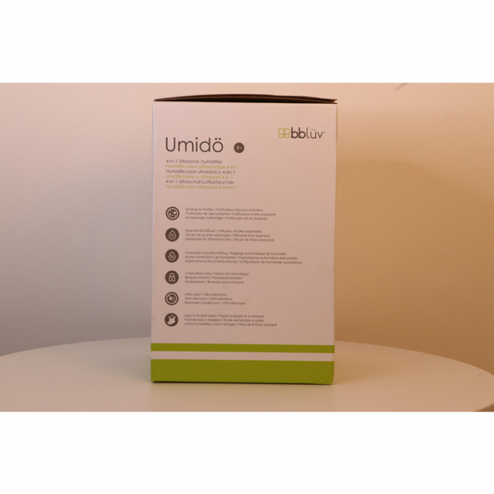 Umidificator, Bbluv, Umido, Cu ultrasunete si purificator de aer 4 In 1, Ultra silentios, Include difuzor de uleiuri esentiale, Cu panou de control digital, Cu telecomanda, Alb [11]