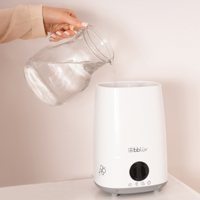 Umidificator, Bbluv, Umido, Cu ultrasunete si purificator de aer 4 In 1, Ultra silentios, Include difuzor de uleiuri esentiale, Cu panou de control digital, Cu telecomanda, Alb [7]