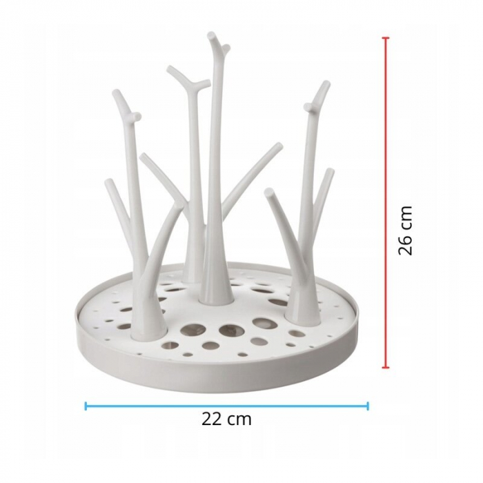 Uscator, Bocioland, Pentru biberoane, Cu design flexibil, Fara BPA, Pentru 8 recipiente, 22x26 cm, White [3]