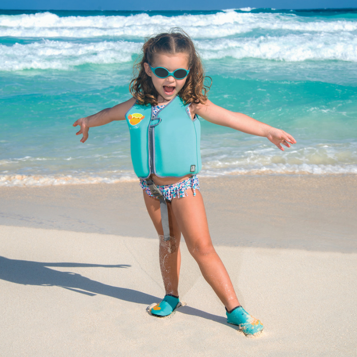 Vesta pentru inot, Naj, Cu protectie solara SPF 50+, Neopren, Small, 1-3 ani, Bbluv, Aqua [10]