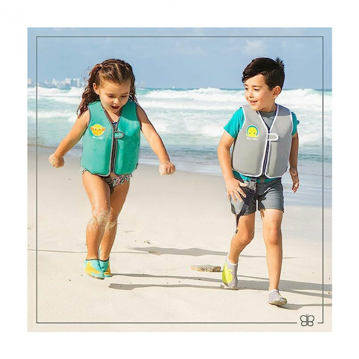 Vesta pentru inot, Naj, Cu protectie solara SPF 50+, Neopren, Small, 1-3 ani, Bbluv, Aqua [8]