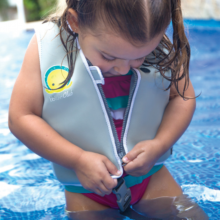 Vesta pentru inot, Naj, Cu protectie solara SPF 50+, Neopren, Small, 1-3 ani, Bbluv, Aqua [6]