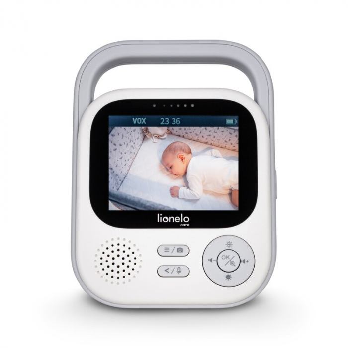 Video monitor, Lionelo, Babyline 3.2, Full HD, Comunicare bidirectionala, 2.8 inch, Cu sunete si mod de noapte, Cu 5 niveluri de detectare a sunetului, Alb [19]