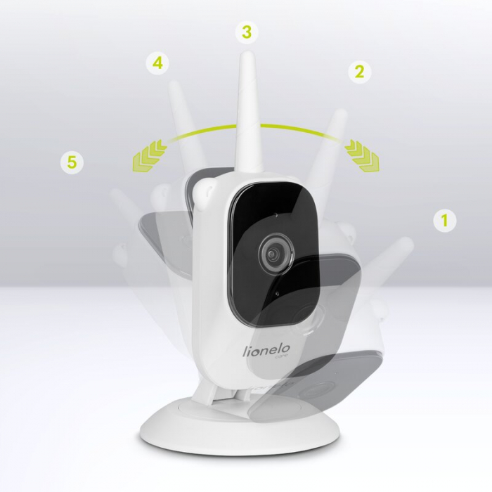 Video monitor, Lionelo, Babyline 3.2, Full HD, Comunicare bidirectionala, 2.8 inch, Cu sunete si mod de noapte, Cu 5 niveluri de detectare a sunetului, Alb [29]