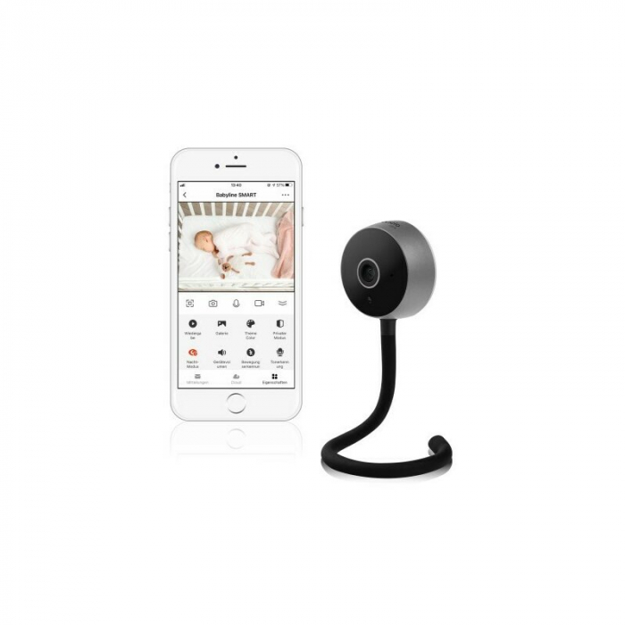 Video monitor, Lionelo, Babyline Smart, Cu aplicatie Smart Life, Cablu USB, Conexiune Wifi, Comunicare bidirectionala, Senzor de temperatura, Negru [1]