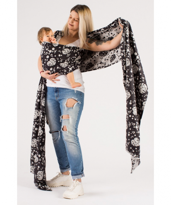 Wrap Tesut ISARA Philodendra Black Denim [5]