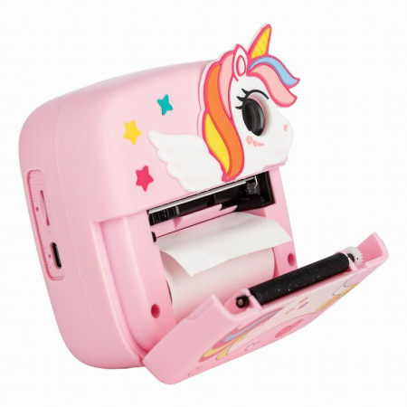 Aparat foto copii cu printare instant, Free2Play, Camere duale fata-spate, Cadre distractive, Cu 6 filtre, Unicorn [1]