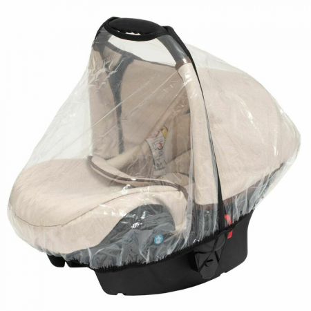 Produse pentru masina - Aparatoare de ploaie, New Baby, Pentru scoica, Cu orificiu pentru un contact mai bun cu cel mic, Fara substante nocive, Transparent/Black