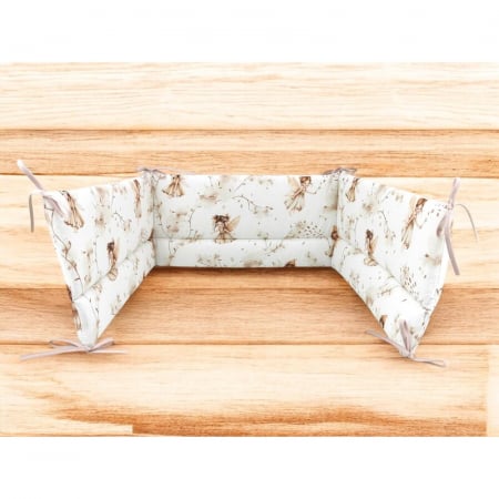 Aparatoare pentru patut, MimiNu, Din bumbac certificat Oeko Tex Standard 100, 180x30 cm, Cu panglici, Fairy [1]