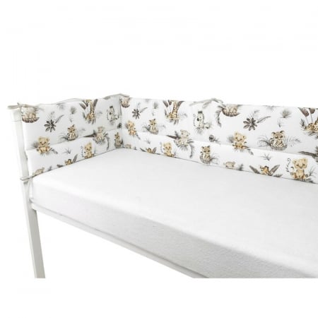 Aparatoare pentru patut, MimiNu, Din bumbac certificat Oeko Tex Standard 100, 180x30 cm, Cu panglici, Savanna [2]