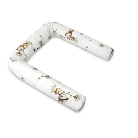 Patuturi din lemn - Aparatoare pentru patut, MimiNu, Tip rulou, Cu husa detasabila, Lungime 180 cm, Din bumbac certificat Oeko Tex Standard 100, Cats