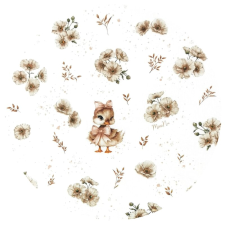 Aparatoare pentru patut, MimiNu, Tip rulou, Cu husa detasabila, Lungime 180 cm, Din bumbac certificat Oeko Tex Standard 100, Design, Ducklings Beige [1]
