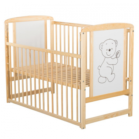 Patut din lemn pin si mdf Timmi 120x60 cm, Cu laterala culisanta [1]