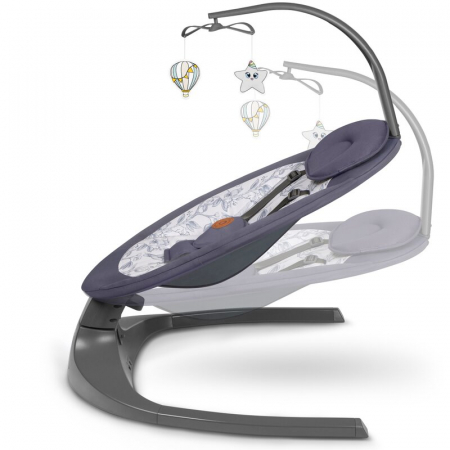 Balansoar si sezlong, Lionelo, Ralf, 2 in 1, Electric, Cu telecomanda si cablu USB, Cu miscare laterala de balansare si 5 niveluri diferite de viteza, Cu 12 melodii, Gri/Alb [5]