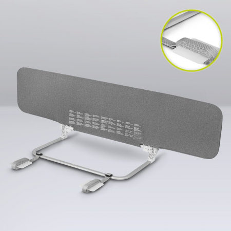 Bariera de protectie pentru pat, Lionelo, Lora XL, Pliabila, Sistem de blocare StandSafe, Geanta de transport inclusa, 150x46 cm, Conform cu BS 7972:2001+A1:2009, Gri [15]