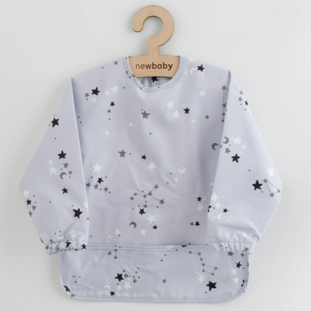 Bavetici si accesorii - Baveta impermeabila cu maneci, New Baby, 45x36 cm, Stars