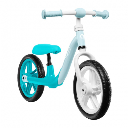 Biciclete copii & Accesorii - Bicicleta fara pedale, Lionelo, Alex, Usoara, Cu ghidon si sa reglabile, Greutate 3.3 Kg, Cu roti din spuma EVA, 12 inch, Turquoise