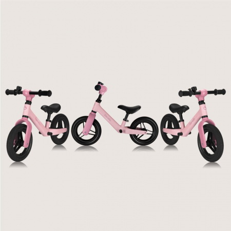 Bicicleta fara pedale, Lionelo, Toni, Cu ghidon si sa reglabile, Ultra usoara, 2.8 Kg, 18 luni+, Sustine 30 kg, Conform cu standardul EN71-1/2/3, Certificata TUV SUD, Roz [17]