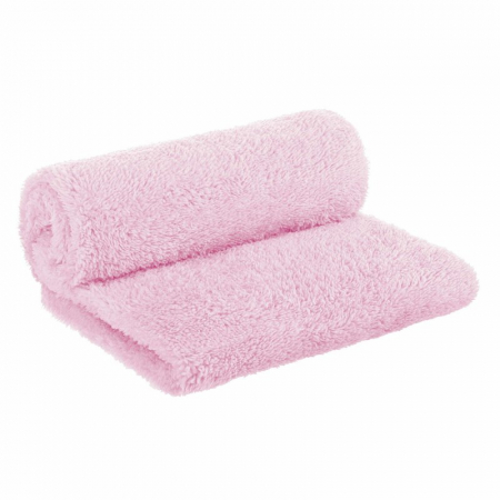 Bocioland - Paturica pufoasa pentru copii, Din fleece, Dimensiune mare 80 x 100 cm, Pink [2]