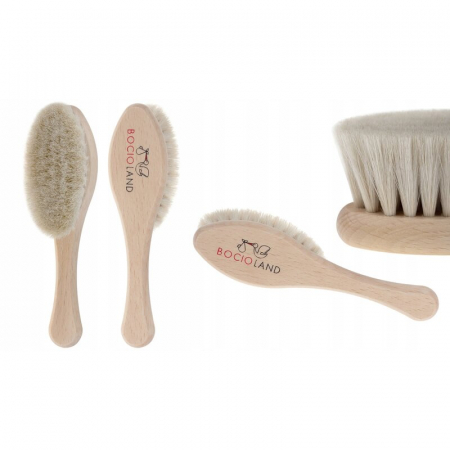 Accesorii igiena - Bocioland - Perie de par, Din par natural de capra, Maro