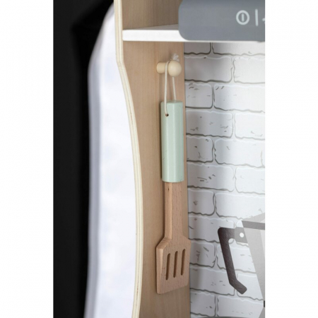 Bucatarie pentru copii, Mini Chef, Din lemn, Cu efecte de sunet si lumina, Cu accesorii, 70 x 30 x 104 cm, Free2Play [12]