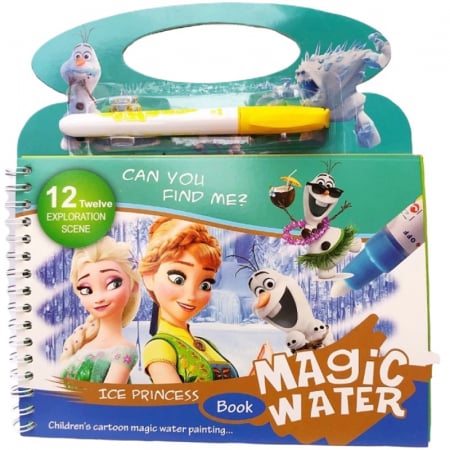 Carti pentru copii - Carte de colorat reutilizabila cu apa diferite personaje