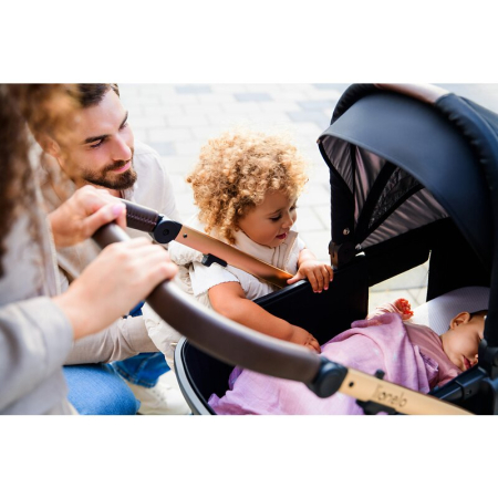 Carucior 3 in 1, Lionelo, Amber, Landou intarit, Scoica auto testata ADAC, Reversibil, Cu accesorii, Geanta parinti, Pana la 22 kg, Bej [49]