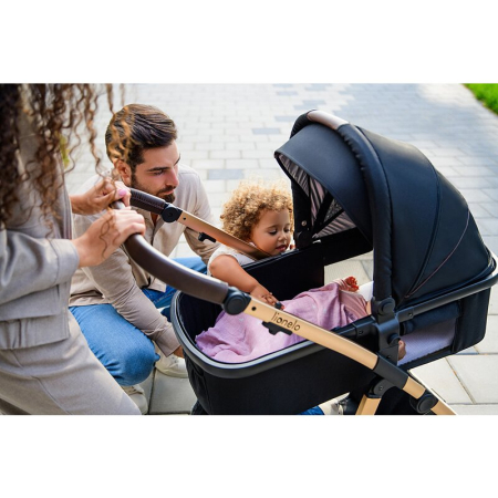 Carucior 3 in 1, Lionelo, Amber, Landou intarit, Scoica auto testata ADAC, Reversibil, Cu accesorii, Geanta parinti, Pana la 22 kg, Bej [48]