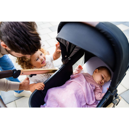 Carucior 3 in 1, Lionelo, Amber, Landou intarit, Scoica auto testata ADAC, Reversibil, Cu accesorii, Geanta parinti, Pana la 22 kg, Bej [50]