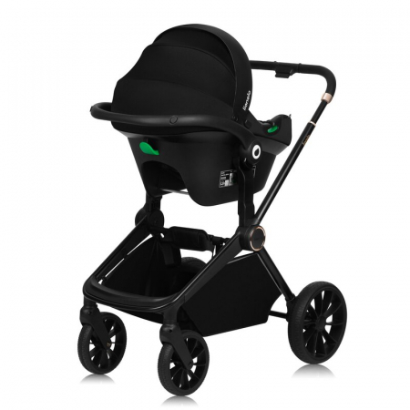 Carucior 3 in 1, Lionelo, Mika Plus, Cadru din aluminiu, Cu landou intarit si salteluta moale, Scoica auto, Reversibil, Cu sistem de ventilatie 3D, Maner ajustabil, Cu accesorii, Pana la 22 kg, EN1888 [23]