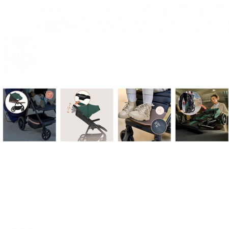 Carucior sport, Lionelo, Mira, Maner reglabil in 5 pozitii, Spatar si suport de picioare reglabile, Plasa de tantari si suport biberon incluse, Pana la 22 kg, 6 luni+, Conform cu EN1888-1, EN1888-2, T [29]