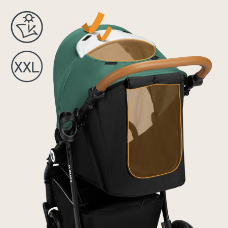 Carucior sport, Lionelo, Natt, De la nastere, Cu accesorii si capotina XXL reglabila, 0 - 22 kg, Conform cu standardele europene de securitate EN1888-1, EN1888-2, Verde [24]