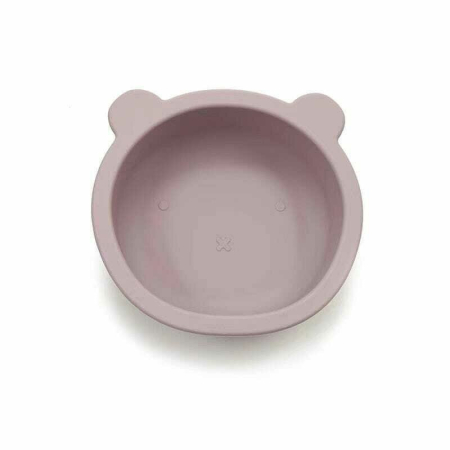 Cani , farfurii , tacamuri - Castron cu urechi de ursulet, Bocioland, Cu ventuze, Silicon, Fara BPA, 6-36 luni, Powder Pink