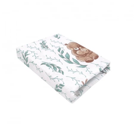 Lenjerii, baldachine, aparatoare - Cearceaf cu elastic, MimiNu, Pentru patut co-sleeper, Aurora, Dimensiune 76 x 43 cm, Din bumbac certificat Oeko Tex Standard 100, Lulu Natural