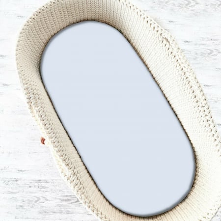 Lenjerii, baldachine, aparatoare - Cearceaf cu elastic pentru landou, carucior si cosulet, Dimensiune 80x35 cm, Din bumbac , Blue