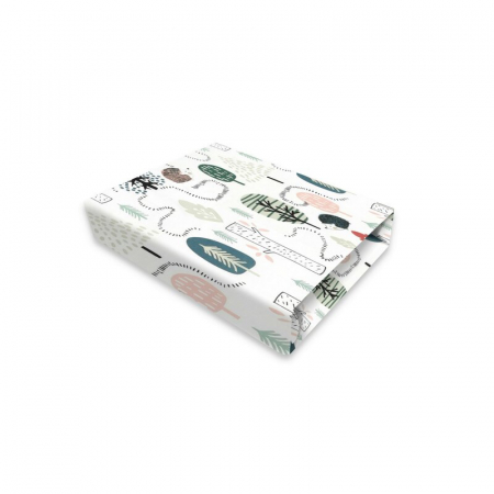 Lenjerii, baldachine, aparatoare - Cearceaf cu elastic, Qmini, Pentru patut co-sleeper, Aurora, Dimensiune 76 x 43 cm, Din bumbac certificat Oeko Tex Standard 100, Hedgehog 