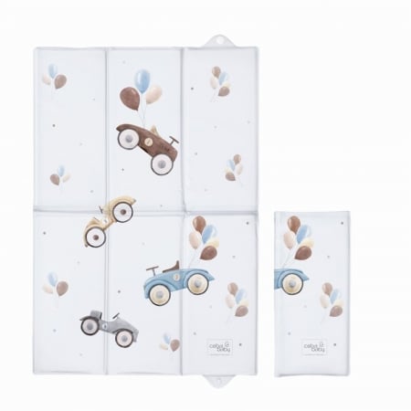 Saltele si accesorii infasat - Ceba Baby - Saltea de infasat, Pliabila, 60 x 40 cm, Retro Cars