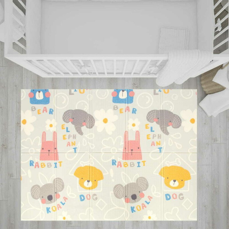 Covoras de joaca, Bocioland, Grey Elephant, Pliabil, Protectie impotriva loviturilor, Dimensiune mare, 180 x 150 cm, Cu Imprimeu pe ambele parti, Potrivit pentru utlizare atat in interior, cat si in e [10]