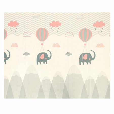 Covoras de joaca, Bocioland, Grey Elephant, Pliabil, Protectie impotriva loviturilor, Dimensiune mare, 180 x 150 cm, Cu Imprimeu pe ambele parti, Potrivit pentru utlizare atat in interior, cat si in e [5]