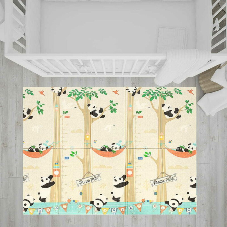 Covoras de joaca, Bocioland, Panda, Pliabil, Protectie impotriva loviturilor, Dimensiune mare, 180 x 150 cm, Cu Imprimeu pe ambele parti, Potrivit pentru utlizare atat in interior, cat si in exterior [7]