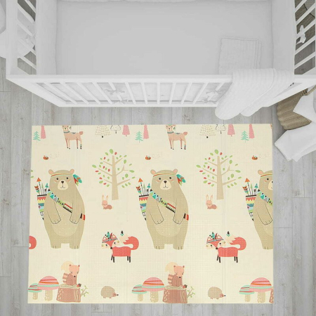 Covoras de joaca, Bocioland, Panda, Pliabil, Protectie impotriva loviturilor, Dimensiune mare, 180 x 150 cm, Cu Imprimeu pe ambele parti, Potrivit pentru utlizare atat in interior, cat si in exterior [8]