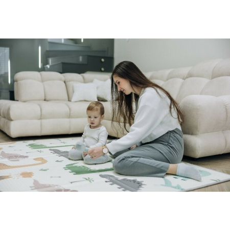 Covoras de joaca, FreeON, Magic Dino, Cu doua fete, Pliabil, Protectie impotriva loviturilor, 200 x 150 cm, Cu Imprimeu pe ambele parti, 0 luni+, Multicolor [3]