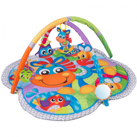 Centre de Activitati - Covoras educational, Playgro, Pentru copii, Interactiv, Multifunctional, Pentru activitati fizice, Cu elemente detasabile, 0 luni+, Clip Clop Musical Activity Gym